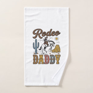 Rodeo Daddy Vintage Western Cowboy Shirt Design_1 Hand Towel