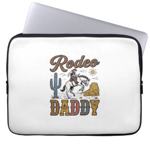 Rodeo Daddy Vintage Western Cowboy Shirt Design_1 Laptop Sleeve