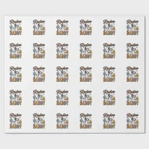 Rodeo Daddy Vintage Western Cowboy Shirt Design_1 Wrapping Paper