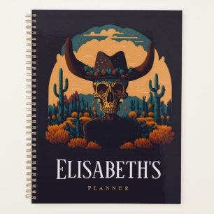 Rodeo desert cowbow skull notebook planner