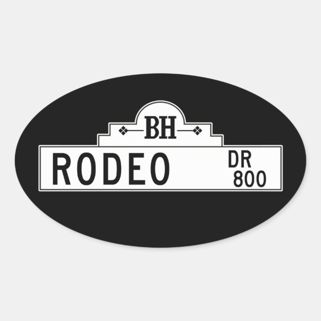 Rodeo Drive, Los Angeles, CA Street Sign Oval Sticker (Front)