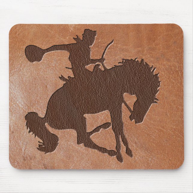 Rodeo Embossed Leather Mouse Mat (Front)