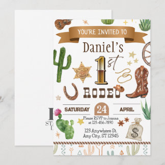 Rodeo First Birthday Party Invitation