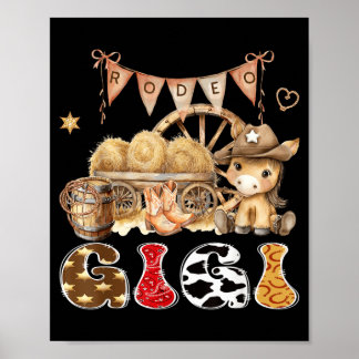Rodeo Gigi Birthday Boy Western Cowboy Party Poster