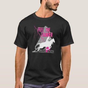 Rodeo Girl Turn& Burn Cowgirl Feel The Thunder Bar T-Shirt