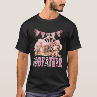 Rodeo GodFather Pink Coquette CowGirl 1St Birthday T-Shirt