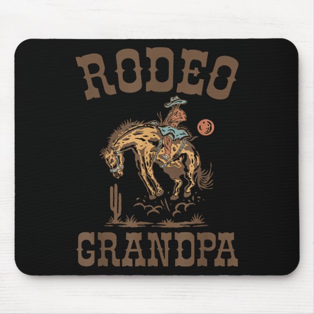 Rodeo Grandpa Cowboy Cowgirl Birthday Family Match Mouse Mat (Front)