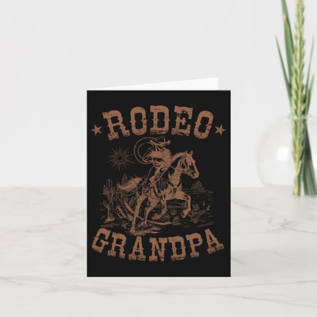 Rodeo Grandpa Western Cowboy Family Matching Fathe Card (Front)