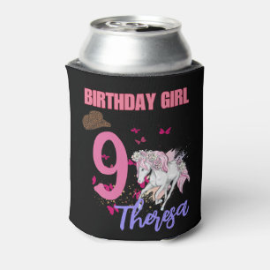 Rodeo Horses Pony Flowers Birthday Party Girl  Can Cooler