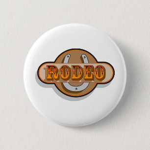 Rodeo Horseshoe 6 Cm Round Badge