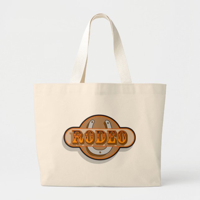 Rodeo Horseshoe Large Tote Bag (Front)