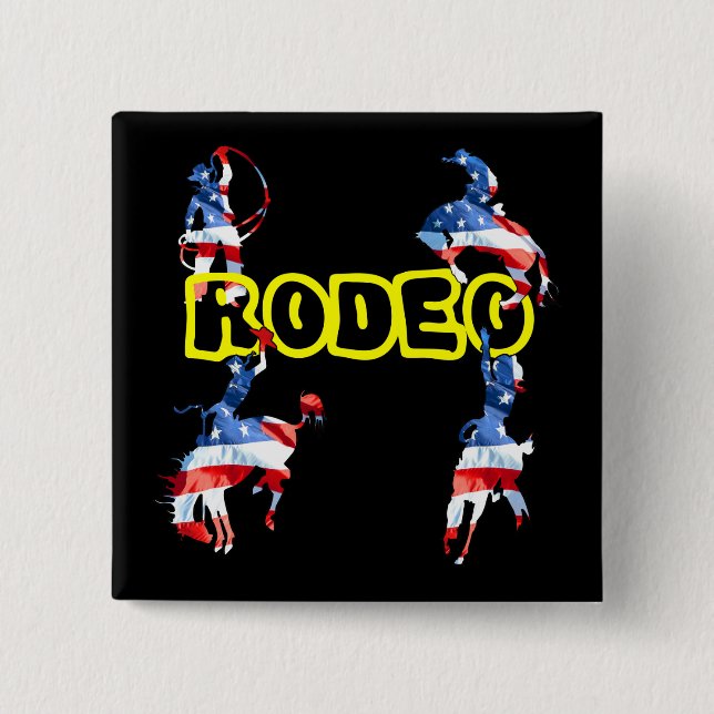 Rodeo is America 15 Cm Square Badge (Front)