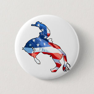 Rodeo is America - Bronco Riding 6 Cm Round Badge