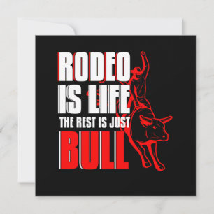 Rodeo Is Life Bull Riding Cowboy Country Gift Invitation