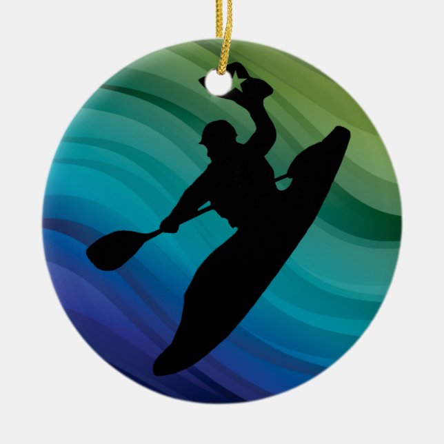 Rodeo Kayak Ceramic Tree Decoration (Front)