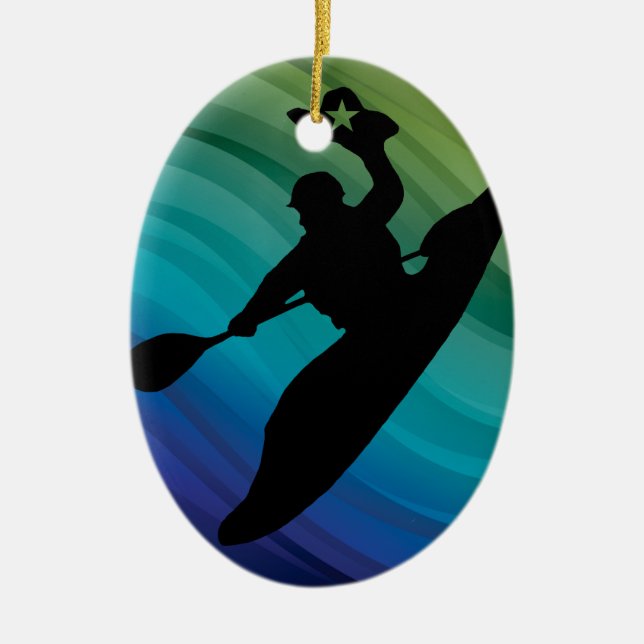 Rodeo Kayak Ceramic Tree Decoration (Front)