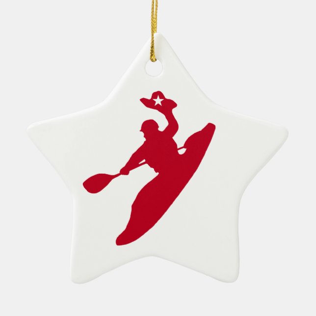 Rodeo Kayak Ceramic Tree Decoration (Front)
