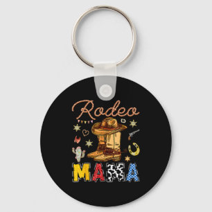Rodeo Mama Western Birthday Cowboy Matching Family Key Ring