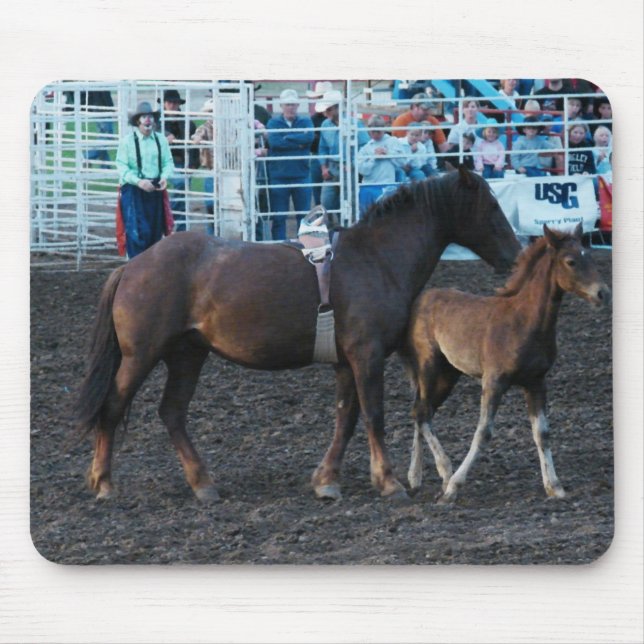 Rodeo Mare and Foal Mouse Mat (Front)