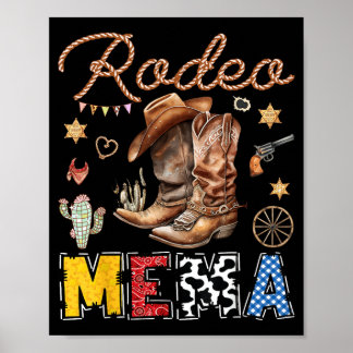 Rodeo Mema Western Cowboy Birthday Boy Party Poster