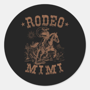 Rodeo Mimi Western Cowboy Family Matching Mother's Classic Round Sticker
