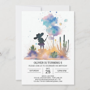 Rodeo Modern Cowboy Birthday Invitation