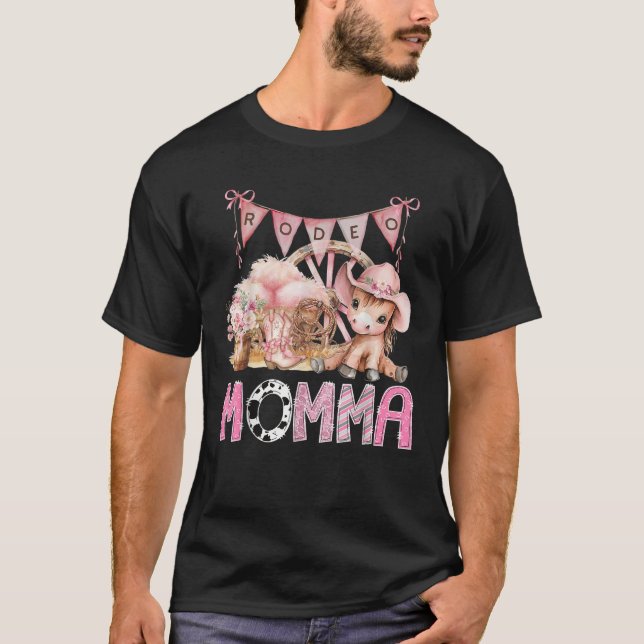 Rodeo Momma Pink CowGirl Coquette 1St Birthday Par T-Shirt (Front)