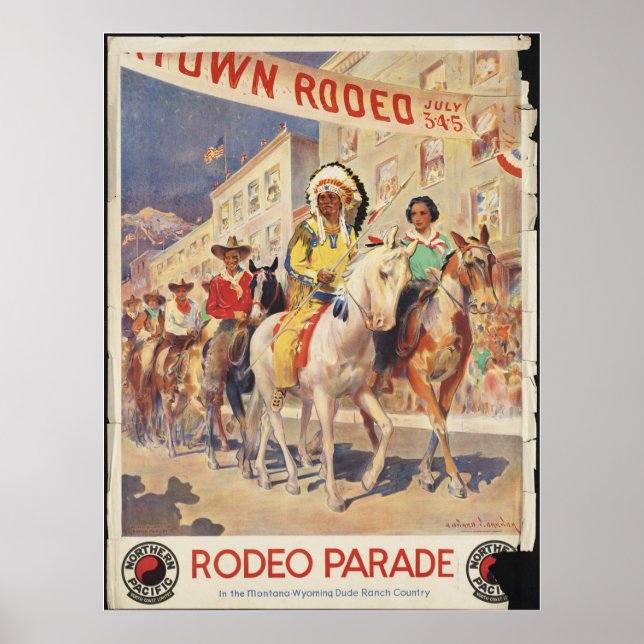 Rodeo Montana Vintage Travel Poster Ad Retro Print (Front)