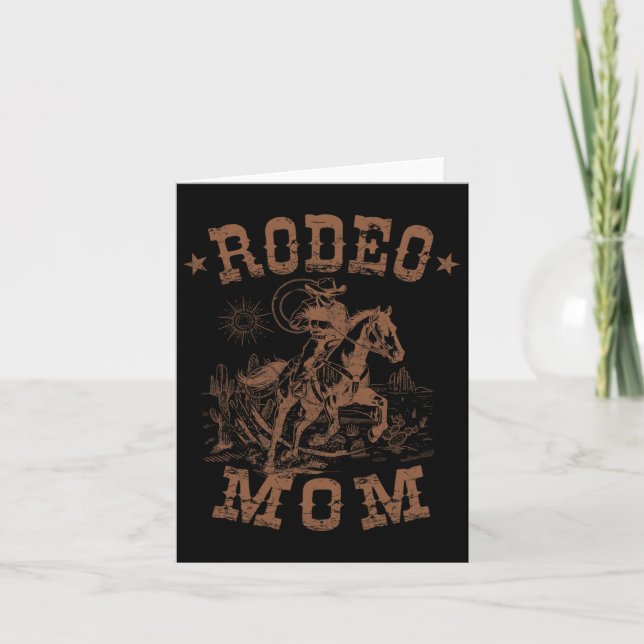 Rodeo Mum Western Cowboy Mummy Family Matching Mot Card (Front)