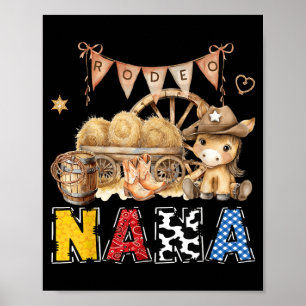 Rodeo Nana Western Cowboy Birthday Boy Party Poster