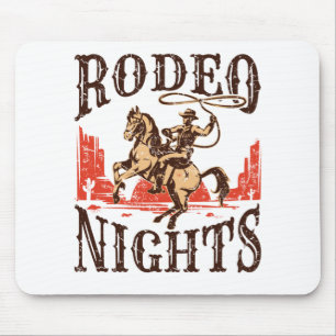 Rodeo Nights Cowboy Cowgirl Western Country Mouse Mat