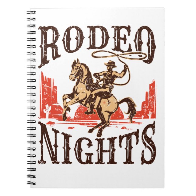 Rodeo Nights Cowboy Cowgirl Western Country Notebook (Front)