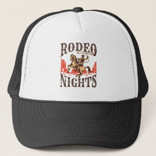 Rodeo Nights Cowboy Cowgirl Western Country Trucker Hat