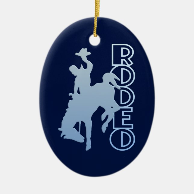 RODEO ornament, customize Ceramic Tree Decoration (Front)