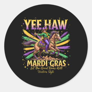 Rodeo Parade Festive Wear Costume Vintage Yee Haw  Classic Round Sticker