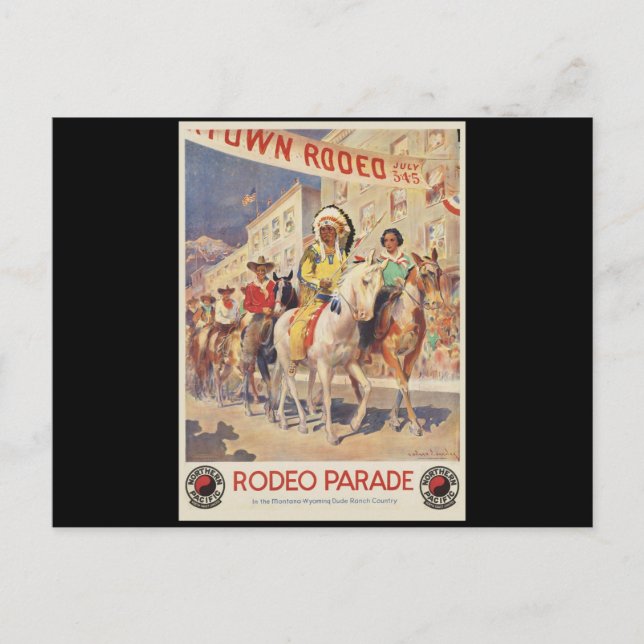 Rodeo Parade Montana Wyoming Postcard (Front)