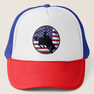 Rodeo Patriotic Bronc rider Trucker Hat