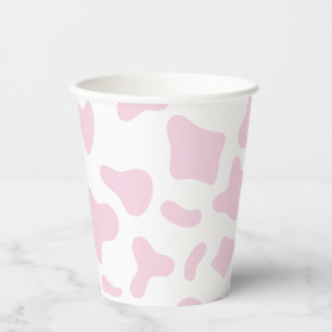 Rodeo Pink Cow Print Western Birthday Paper Cups