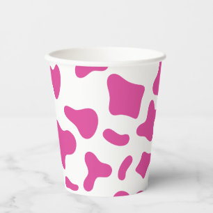 Rodeo Pink Cow Print Western Birthday Paper Cups