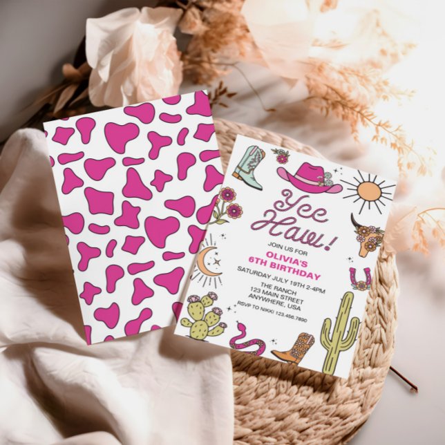 Rodeo Pink Western Birthday Invitation (Creator Uploaded)