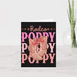 Rodeo poppy pink boots coquette cowgirl birthday card