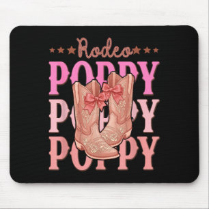 Rodeo poppy pink boots coquette cowgirl birthday mouse mat