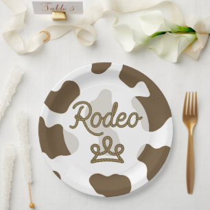 Rodeo Princess Country Western Tiara Crown Party  Paper Plate