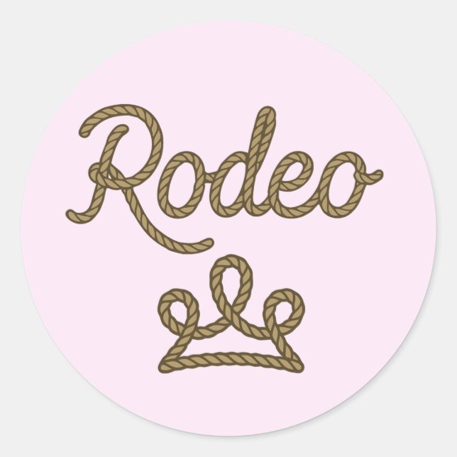Rodeo Princess Country Western Tiara Crown Pink  Classic Round Sticker (Front)