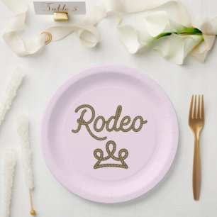 Rodeo Princess Country Western Tiara Crown Pink  Paper Plate