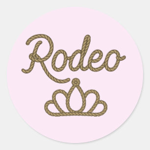 Rodeo Queen Country Western Tiara Crown Pink  Classic Round Sticker
