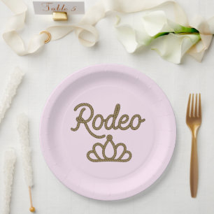 Rodeo Queen Country Western Tiara Crown Pink  Paper Plate