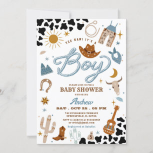 Rodeo Ranch Wild West Cowboy Baby Shower Invitation