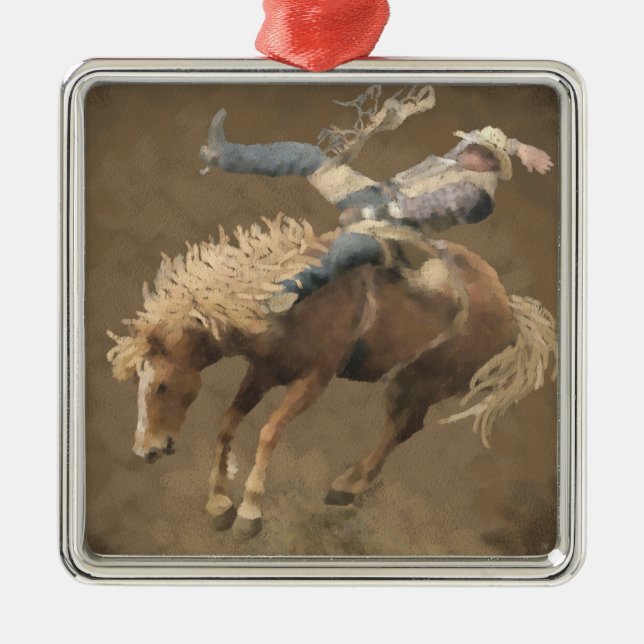 Rodeo Rider Metal Tree Decoration (Front)