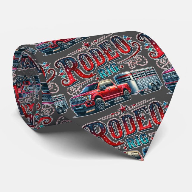Rodeo Rig Truck And Trailer -2 Tie (Rolled)